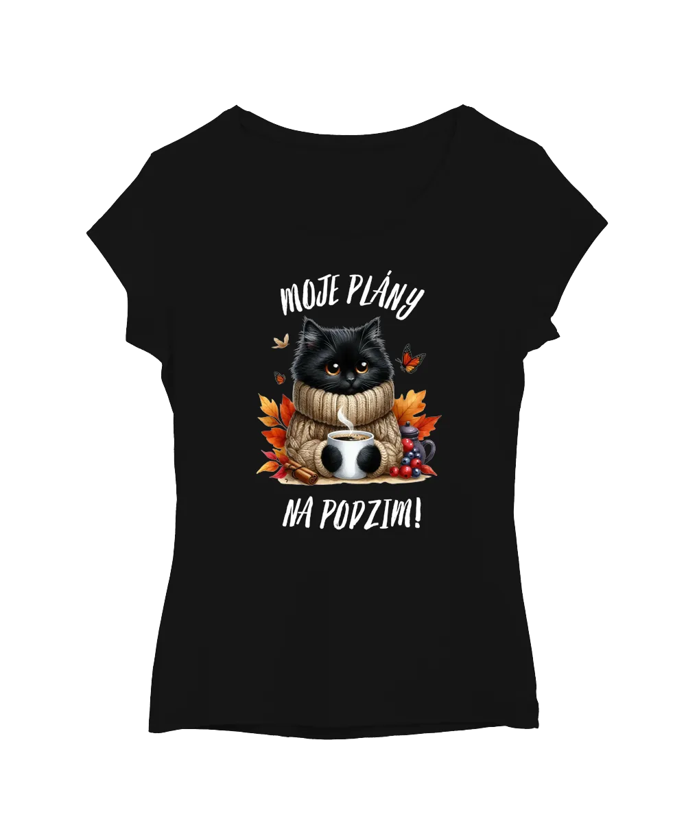 Podzim plány – kočka s kávou