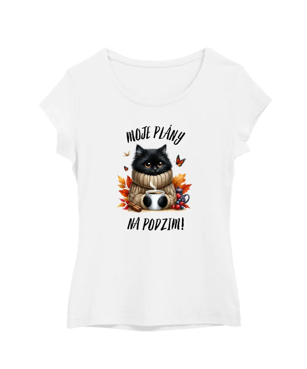 Podzim plány – kočka s kávou